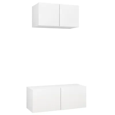 Immagine prodotto di vidaXL set di mobili TV a 2 pezzi in legno bianco