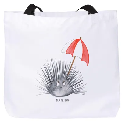 Produktbild von Mr. & Mrs. Panda Tote Bag Seeigel - Weiß - Geschenk, Selbstliebe, Einkaufstasche, Achtsamkeit, Leben, Schultasche, Lebe, Tasche, Pandatasche, Selbstakzeptanz, Urlaub