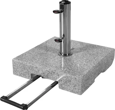 Produktbild von Doppler Trolley Granitsockel 45kg mit Rollen I Schirmständer für Sonnenschirme mit max. 250cm Schirmdurchmesser & 3,2-6,0cm Rohrdurchmesser I Sonnenschirmständer mit Auszieh-Griff
