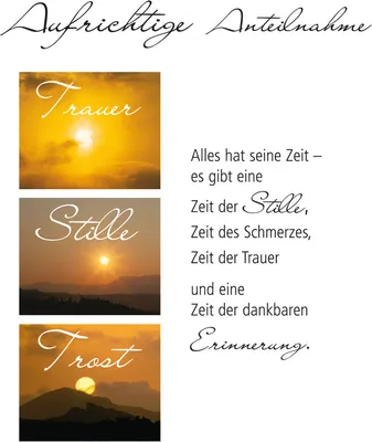 Produktbild von Trauer – Beileid - Kondolenzkarte im Format 11,5 x 17 cm mit