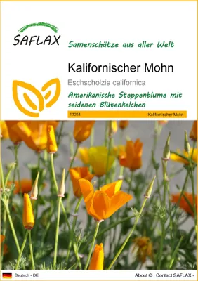 Produktbild von SAFLAX - Kalifornischer Mohn - Eschscholzia californica - 1500 Samen
