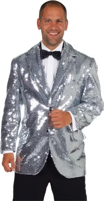 Produktbild von M210211-91-S silber Herren Pailletten Jacke Jackett Sakko Kostüm Gr.S=48