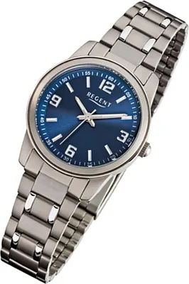 Produktbild von Regent Damen Titanarmband Uhr silber grau F-857 Quarzuhr URF857