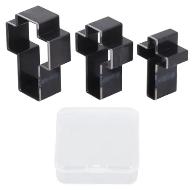 Produktbild von 3-teiliges Stanzformen-Set mit gekreuzten Formen, Hohlstanzer-Set für Lederhandwerk, 69 mm, 61 mm, 53 mm Höhe