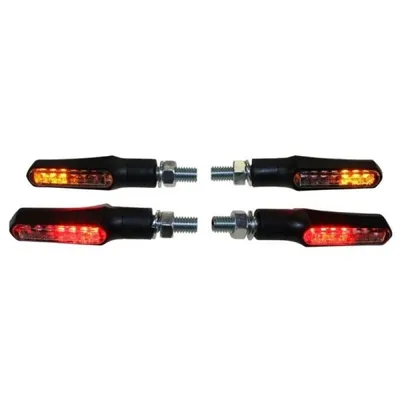 Obrázok produktu pre Kombinované LED smerovky/LED zadné svetlá pre motocykle Tiger čierne tónované Sada 4