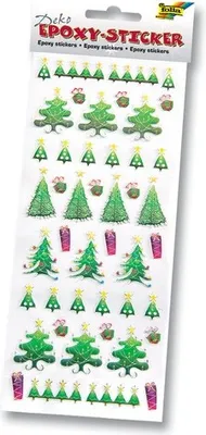 Produktbild von Folia 3D Deko Epoxy Sticker, Motiv Tannenbäume Weihnachten Set 5, mehrfarbig (1 Set)