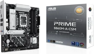 Obrázek produktu pro Základní deska ASUS PRIME B860M-A-CSM, Intel B860 LGA 1851, micro ATX, DDR5-SDRAM, maximální paměť 256 GB
