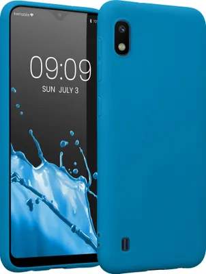 Produktbild von kwmobile Hülle kompatibel mit Samsung Galaxy A10 Hülle - weiches TPU Silikon Case - Cover geeignet für kabelloses Laden - Karibikblau