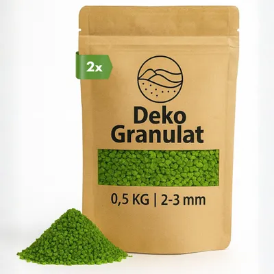 Imagen del producto de Deko-Granulat verde, diámetro de 2 a 3 mm, ideal para decorar jarrones, vasos y otros objetos