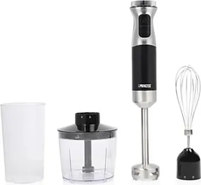 Obrázok produktu pre Princess 221222, Ponorný mixér, 0,7 L, 1 m, 1000 W, Čierna, Nerezová oceľ, Priehľadná