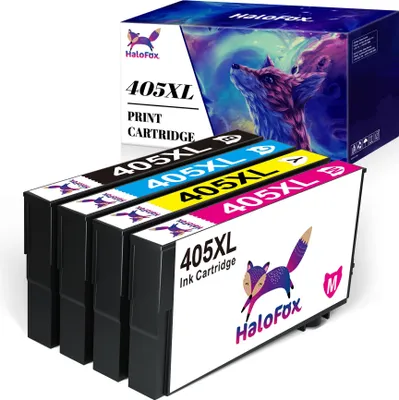 Produktbild von HaloFox 4er 405XL für Epson 405 Druckerpatronen Multipack WF-3820DWF WF-3825DWF WF-4820DWF WF-4825DWF WF-4830DTWF WF-7830DTWF WF-7835DTWF WF-7840DTWF