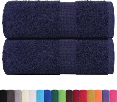 Produktbild von vidaXL Waschtücher FROGN 2 Stk. Marineblau 30x30 cm 360 g/m²