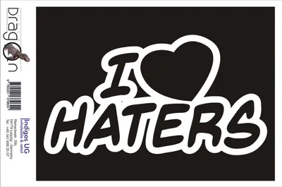 Produktbild von Aufkleber / Autoaufkleber - JDM / Die cut / Auto / OEM - i love haters 210x115mm silber - Heckscheibe / Heckscheibenaufkleber