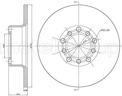 Produktbild von 2x METELLI Bremsscheibe 23-0046 passend für MERCEDES-BENZ Stufenheck (W123)