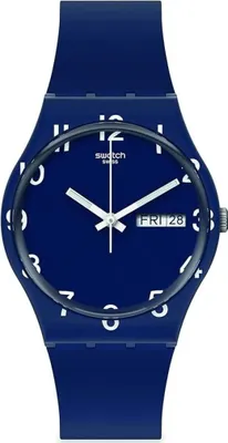 Produktbild von Swatch Armbanduhr Mod. Über Blau, Blau, 34 mm Gehäuse, Quarz, Tag und Datum