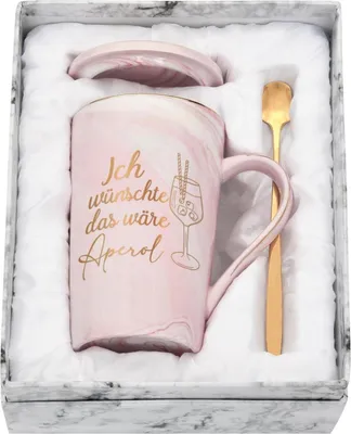 Image de Tasse à café Aperol Discours Cadeau 400ml Marbre Rose Or