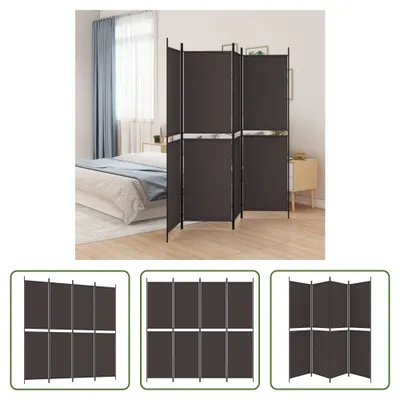 Immagine prodotto di The Living Store 4 pz. Paravento marrone 200x200 cm tessuto