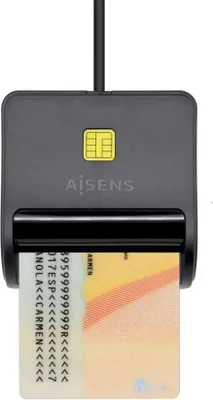 Produktbild von AISENS ASCR-SN02SD-BK, USB-Zugangskontrollenleser, Zugriffschip/Kartenleser