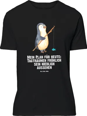 Produktbild von Mr. & Mrs. Panda Größe XL T-Shirt Pinguin Angler - Schwarz - Geschenk, Tagesplan, Tshirt, mit Spruch, Urlaub, Geschenkidee, Hobby, Motiviert, Shirt