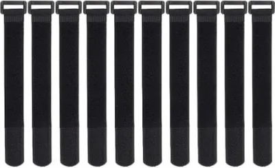 Zdjęcie produktu dla Go Go Gadget – Opaski kablowe nylonowe – z zapięciem na rzep – wielokrotnego użytku – opaski kablowe – zarządzanie kablami – zestaw 10 sztuk – 15 cm – czarne