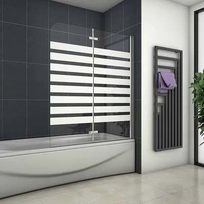 Produktbild von 120x140cm Badewanneaufsatz 2 tlg.Faltwand Rechts Montage Duschwand 6mm ESG Nano-Glas Duschkabine