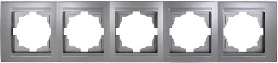 Produktbild von Gunsan Moderna 5-fach Rahmen für 5 Steckdosen Schalter Dimmer Silber