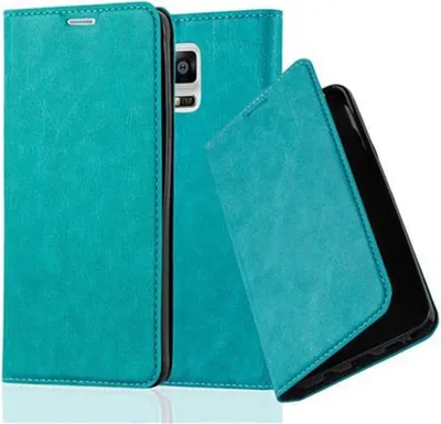 Produktbild von Cadorabo Hülle für Samsung Galaxy NOTE 4 Schutz Hülle in Türkis Handyhülle Etui Case Cover Magnetverschluss
