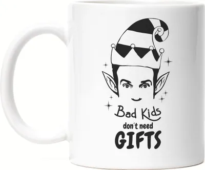 Produktbild von Bad Kids don't need gifts Tasse weiß Weihnachten Christmas Party Geschenk Geschenkidee Happy Christmas