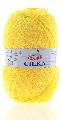 100g Strickgarn CILKA by VLNIKA Klassikgarn Strickwolle mit Schimmereffekt, goldgelb