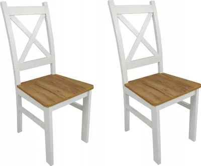 Obrázek produktu pro 2x dřevěná židle s křížovým opěradlem z bílého dubu Craft LOFT