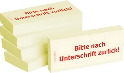 Produktbild von Haftnotizen"Bitte n.Unterschrift zurück"