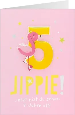 Produktbild von Geburtstagskarte - Jippie! - Jetzt bist du schon 5 Jahre alt!