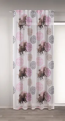 Produktbild von Fertigschal verdeckte Schlaufen "Pferde" - Größe (HxB): 245x135cm Farbe: Bunt