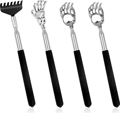 Produktbild von 4er-Pack Rückenkratzer Teleskop, Kratzhand für Kopf und Rücken Massage - Back Scratcher Mit Ausziehbarer Hand