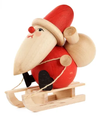 Obrázek produktu pro Miniatura Vánoční sáňkař V=9cm NOVINKA