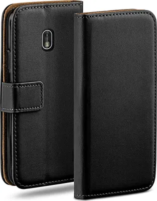 Produktbild von moex® Book Case kompatibel mit Nokia 2 - Hülle 360 Grad klappbar, Schwarz