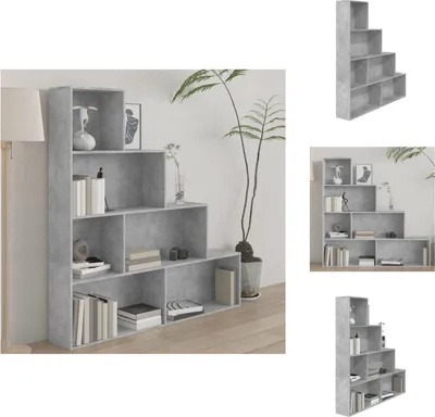 Zdjęcie produktu dla vidaXL Regał/rozdzielacz do pokoju betonowy szary 155x24x160 cm materiał drewnopochodny - Regały i biblioteczki