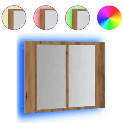 Obrázok produktu pre LED zrkadlová skrinka dub artisan 60x12x45 cm kompozitné drevo