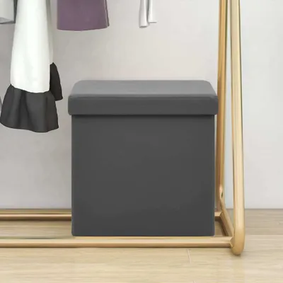 Obrázek produktu pro The Living Store Stolička s úložným prostorem Šedé PVC