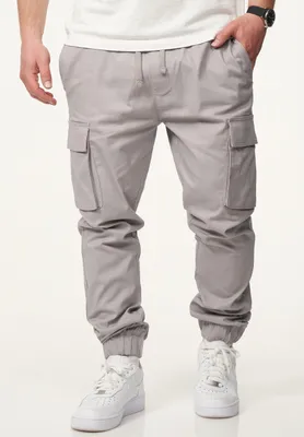 Produktbild von DAILY Baumwolle Herren Cargohose als Stoffhose mit Cargo Taschen - Freizeithose Herren Jogger-Hose Jeans mit Gummibund & Tunnelzug Pants