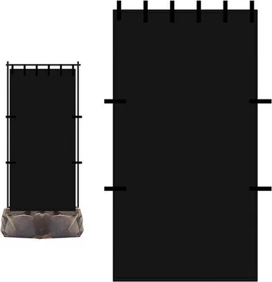 Zdjęcie produktu dla Przenośny parawan z tkaniny typu oxford, 144 x 80 cm, czarny