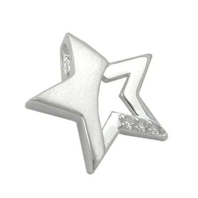 Produktbild von Anhänger 15x16mm Stern mit Zirkonias matt-glänzend Silber 925 silber 15x16mm