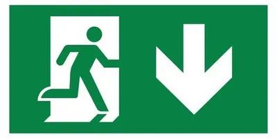 Produktbild von Braytron Einlegeschild Pfeil nach unten fuer Notleuchte - Fluchtweg Notausgang Piktogramm PVC 260x128 mm (nur Schild)