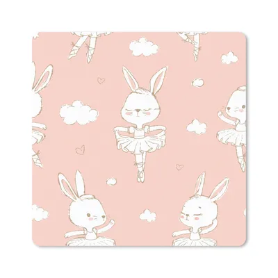 Produktbild von MuchoWow® Mauspad Mousepad Kaninchen - Ballerina - Schnittmuster 20x20 cm - Mousepads - Maus Mat - Pad - Mausunterlage - Desk Mat - Bureauartikeln