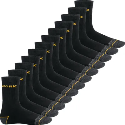Produktbild von MT Herren Arbeits- und Freizeitsocken (12 Paar), Robuste Work Socken - Schwarz-Gelb 43-46
