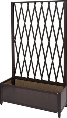 Produktbild von Pflanzentreppe mit Blumenkasten und Sichtschutz - Aluminium und Stahl, braun