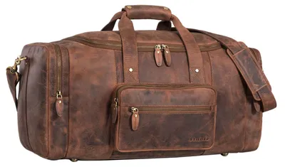 Immagine prodotto di Reistas in pelle marrone, adatta come bagaglio a mano, con dimensioni 58x25x27 cm. Ideale come borsa da viaggio o borsa sportiva
