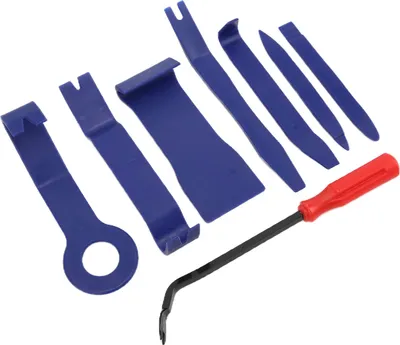 Obrázok produktu pre 8PCS Auto Trim Removal Tool Kit Modrá s červeným skrutkovačom Dvere Okno Spona Uzáver Odstraňovač Inštalácia