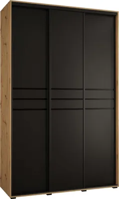 Produktbild von MEBLE KRYSPOL Davos 10 Schrank, drei Türen - 235,2x150x45 cm - Artisan Schwarz Schwarz