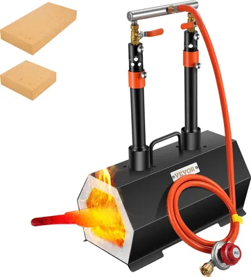 Produktbild von VEVOR Gas Schmiedeofen Sechseck, 400 x 215 x 190 mm Gas Schmiede mit Doppelbrenner, Gold, Messing, Bronze, Magnesium, Aluminium, Zinn und Edelstahl, Gas Propan Forge Schmiedeofen 2 m Gasschlauch